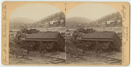 Wrecked engines at Conemaugh. ca. 1889.