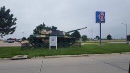 M60 Tank on display at Gas Station