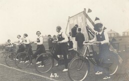 Goole Secondary School sports day bicycle race 1932 (archive ref SL252-8-4-6.1)