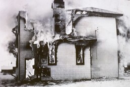 Old Flinton School Burning - January 6, 1945