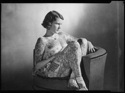 Tattooed lady Betty Broadbent, 4 April 1938