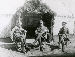 Major A. C. D. Pigott, Colonel William Hendrie & Captain St. Clair Balfour at Camp Borden. 1916.