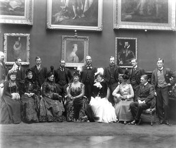 Hat trick  -  Royal visitors in the Picture Gallery, Kilkenny Castle