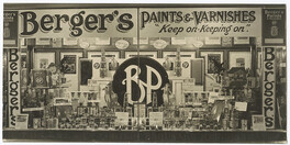 Berger's Paint window display by Bill Levis for T.J. Cane (won 2 pounds.20 as a special prize) (1925)