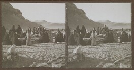 Arab women weep by the graves near the pyramids in late 1910.