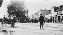 Procession coming down Cogswell onto Brunswick Streets, Halifax