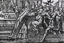 Priest healing a possessed woman