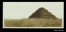 Photographic postcard of a pyramid, Saqqara, Egypt