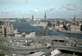 Slussen area in Stockholm, SÃ¶dermanland, Sweden