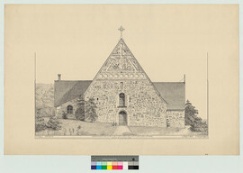 Nauvon kirkko, mittauspiirustus, 1911