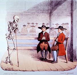 Death saw two Quakers sitting at church