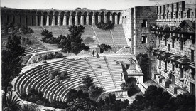 A gravure of Aspendos Theatre