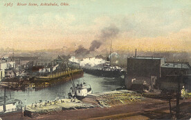 River Scene, Ashtabula, Ohio.