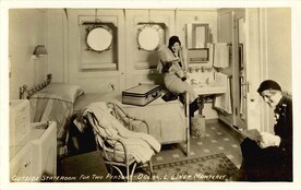 Two passengers in cabin aboard liner MONTEREY