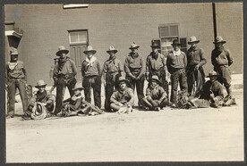 Soldiers from Western Canada as cowboys