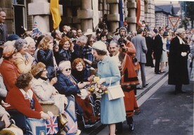 Walkabout by Her Majesty The Queen, Town Hall Square, Grimsby 12th July 1977 (archive ref CCHU-4-1-9-2)