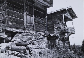 Traditional stock cabin at Kovala house in Keuruu, Finland. Akseli Gallen-Kallela stayed in the first floor of the farther cabin