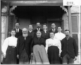 J. B. Smith family on front porch 1907
