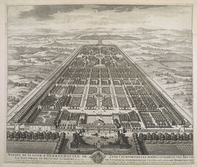 The BL Kingâ€™s Topographical Collection: "MAISON DE PLAISIR D'HERRENHAUSEN DE S.A. ELECTORALE DE BRUNSWIC LUNEBURG &c. &c. &c. = ZYNE CEURVORSTELYKE DOORLUGTIGHEYD VAN BRUNSWIC LUNENBURG VOORTREFFELYKE LUSTPLAATS GENAAMT HERRENHAUSEN."