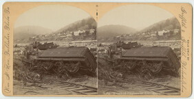 Wrecked engines at Conemaugh. ca. 1889.