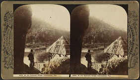 Stereoscopic view of Cataract Gorge, Launceston (c1900)
