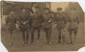 Artillery officers with Brigadier General W.O.H. Dodds, Headquarters, 4th Canadian Division Artillery, England, 1916