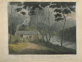 The BL Kingâ€™s Topographical Collection: "To His grace the Duke of Newcastle this View of the FALLS of LOWDORE in Cumberland is with Permission inscribed by his Graces most obliged & most obedient Servants Wm Burgess and F. Jukes. "