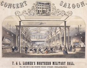 F. & L. Ladner's Northern Military Hall, nos. 528, 530 & 532 North Third Street, Philadelphia, [ca. 1865]