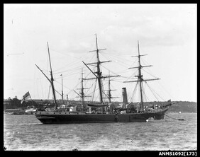 HMS TORCH moored to a buoy, Sydney Harbour