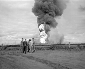 Out-of-control blowout at Atlantic No. 3, Devon, Alberta