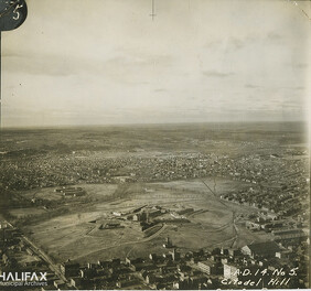 Aerial view of Citadel Hill looking northwest