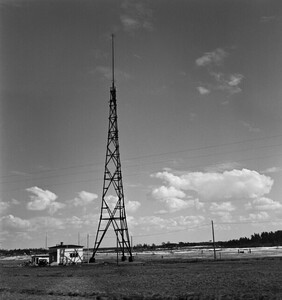 Radio station in Joensuu, building and mast, 1938.