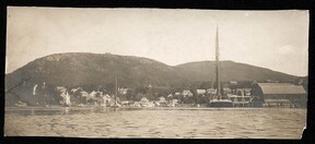Mt Battie and shipyard 1902