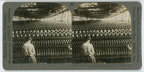 Spinning Room, Winding Bobbins with Woolen Yarn for Weaving, Philadelphia, PA
