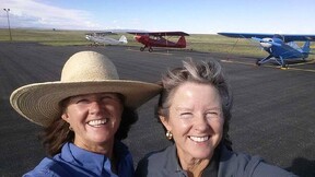 Day 2 aahs_fl0005 Jerri and Terri selfie at KLVS,  Porterfields in background
