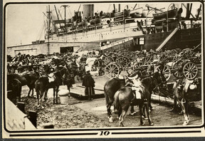 Artillery awaiting embarkation