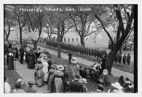 Presenting colors, Gov. Island (LOC)