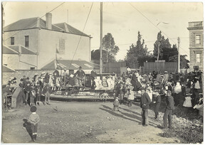 Amusement ride - opposite Franklin Square - c 1902 - probably Coronation celebrations