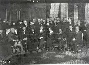Early 1920's Countess Markizvicz [sic], Douglas Hyde (Back Row), Harry Boland? (Front Row)