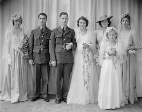 Mr. & Mrs. Barrington and Wedding Party, about 1940-1945