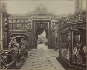 Entrance to furniture exihibition. Paris World Exhibition 1889