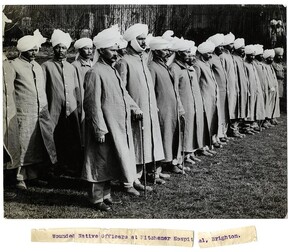 Wounded native officers at Kitchener Hospital, Brighton. Photographer: H. D. Girdwood.