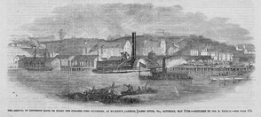 Arrival of Jefferson Davis on board the steamer John Sylvester, at Rockett's-Landing, James River, Va., Saturday, May 11th