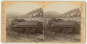 Wrecked engines at Conemaugh. ca. 1889.