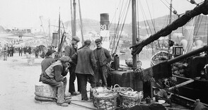 Fishermen on the pier at Downings, Co. Donegal