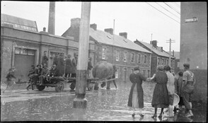 Hobart - Hunter Street - flooded street scene (shows elephant pulling a cart!)