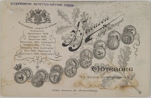 Backside of a visit card made by A. Jonason photography studio in GÃ¶teborg.