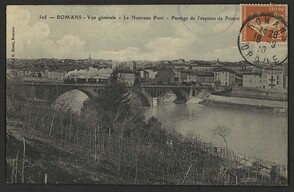 Romans - Vue gÃ©nÃ©rale - Le Nouveau Pont - Passage de l'express de Pont-e[n-Royans]