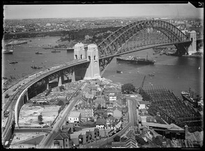Construction of northern approach of the Sydney Harbour Bridge, 1929-1932, Milton Kent,