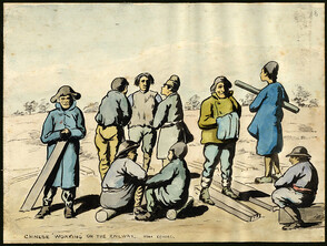 Chinese 'Working' on the Railway. Near Kemmel